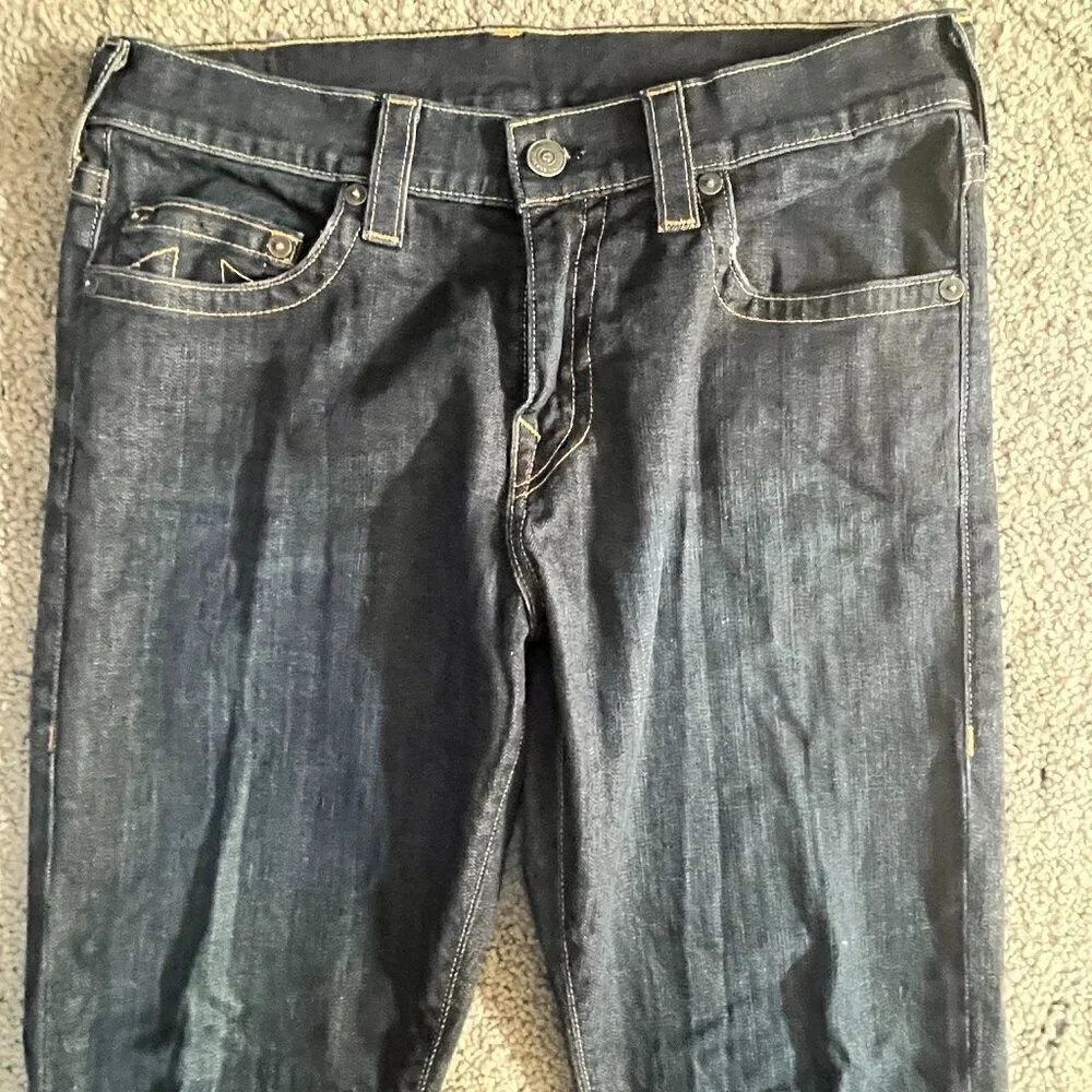 True Religion Ricky Relaxed Straight Relax Droit Jeans Men's Sz. 34- Made in USA